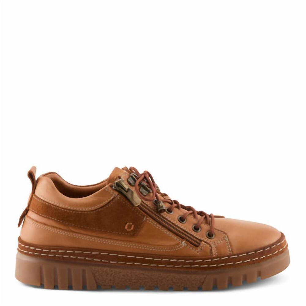 NEW SPRING STEP SHOES women's lauria leather sneakers in camel